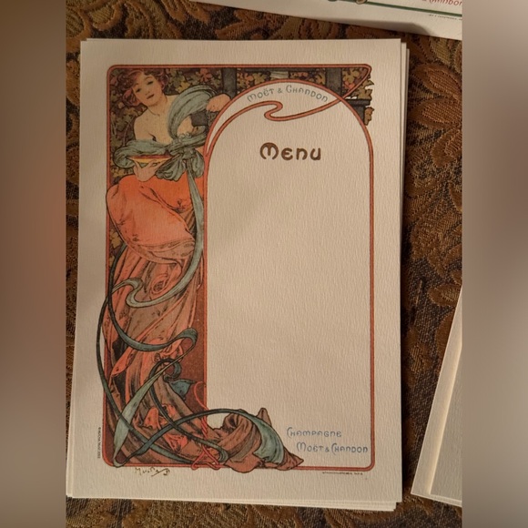 Alphonse Mucha Menu ephemera MONET champs - Picture 5 of 11